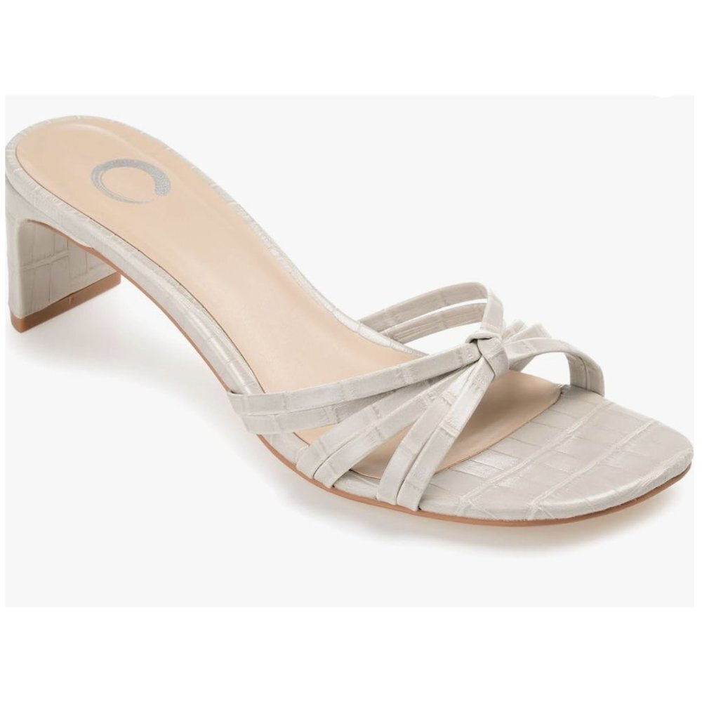 NIB -‎ Journee Collection Karina Sandal Gray Croc 9.5 Slip On Vegan Leather